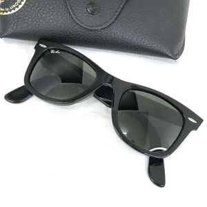 美品 Ray-Ban レイバン サングラス 眼鏡 アイウェア ファッション RB2140-A 901 50□22 3N ウェイファーラー WAYFARER 黒縁 ケース付き