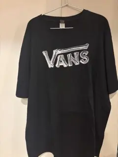 VANS ロゴ Tシャツ XXL 黒　古着購入