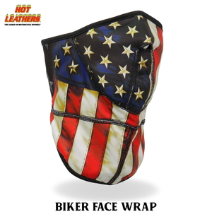 Hot Leathers フェイスラップ フリース裏地 マジックテープ フェイスマスク American Flag Face Wrap 星条旗 バイカー 米国ホットレザー