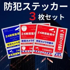 防犯ステッカー 防犯対策 防犯シール 3種 3枚 セキュリティー ステッカー