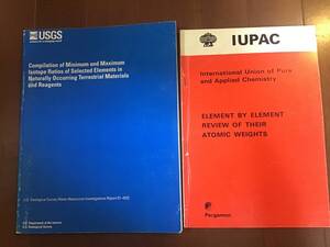 古い英文理系資料　USGSとIUPACの論文　化学同位体関連 ELEMENT BY ELEMENT REVIEW OF THEIR ATOMIC WEIGHTS