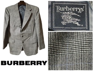 高給バーバリーBURBERRY★グレンチェック3ボタンテーラードジャケット★グレー★94-84-165AB4