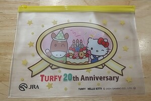 非売品 新品未使用 JRA ターフィー Sanrio サンリオ ハローキティ はろうきてぃ ジップ付ビニールポーチ