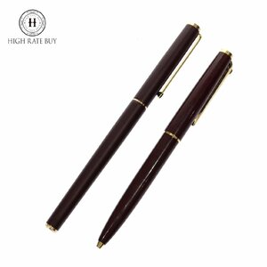 1円スタート 筆記具 2点セット MONTBLANC モンブラン 万年筆 ボールペン ボルドー ゴールド 文房具 筆記用具 ステーショナリー 筆記未確認