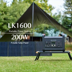 【1年保証】SUNGA ポータブル電源 LK1600 ソーラーパネル 200W セット 1600W 1536Wh 折り畳みソーラーパネル ポータブルバッテリー