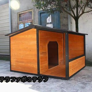 品質保証 大型犬用 小動物ケージ 130*105*91cm 犬小屋 犬 別荘 飼育ケージ 木製 防腐材 組立式 室外