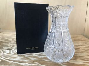 mE 80 カットガラス フラワーベース HOYA CRYSTAL ホヤ クリスタル 花瓶 花器 インテリア 花入 花生 ※外箱に汚れなどの難多め