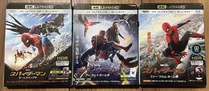 【新品・未開封】 スパイダーマン:ホームカミング + ノー・ウェイ・ホーム + ファー・フロム・ホーム 4K Blu-ray セット / ブルーレイ