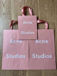 Acne ピンクショップ袋　中・小３枚