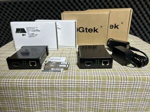 10Gtek メディアコンバーター オリオスペック 長尾製作所重鉄ケースいり 2台 コーニングsfpケーブル SFPモジュール マルチモードx2 おまけ