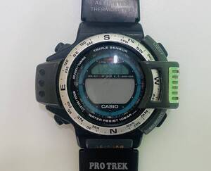 Y CASIO カシオ PRO TREK プロトレック ATC-1100 トリプルセンサー クォーツ メンズ腕時計 電池切れ動作未確認