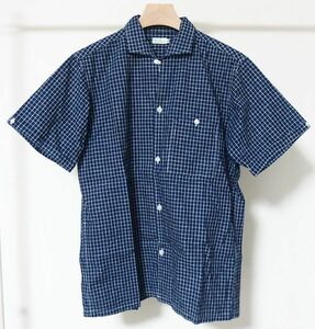 WAREHOUSE ウエアハウス DUCK DIGGER Lot 3091 S/S OPEN COLLAR SHIRTS インディゴ チェック オープンカラー 半袖シャツ 40