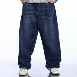 ☆新品デニムパンツ メンズ ジーンズ スケートパンツ バギーパンツ カーゴパンツ ロング 大きいサイズ W30~W46