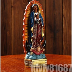 特売●グアダルーペ 聖母像 置物 カトリック 彫刻 宗教 装飾 工芸品 信仰 メキシコ 華やか 仏像 ギフト プレゼント 2285|x