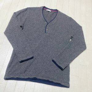 3778☆ a.v.v HOMME アーヴェヴェオム トップス ニット Vネック セーター カジュアル メンズ 48 ダークグレー