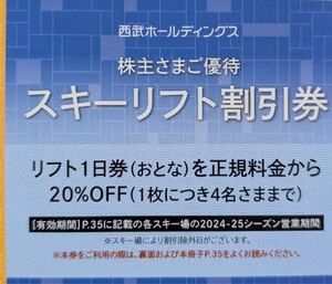 西武　株主優待　スキーリフト割引券　1枚　①