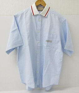 GUCCI グッチ / Pique Collar Logo Sleeve Shirt Sky Blue 751416 半袖 ロゴ シャツ SIZE: 50 メンズ ≡FG7142