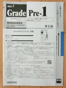 送料180円 未開封 解答あり 新方式 2024年度 英検 準1級 本番冊子 本物 2024年 第1回 過去問 問題用紙 本番想定 実用英語技能検定 新品