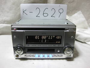 K-2629　JVC　ビクター　KW-MC36-S　MDLP　フロント AUX　2Dサイズ　CD&MDデッキ　故障品