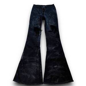 RARE archive feather Lace-up Flared Denim Pants Japanese label アーカイブ ifsixwasnine 14th addiction L.G.B. yasuyuki ishii 00s