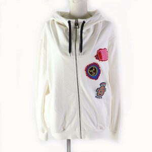 未使用品★LOUIS VUITTON ルイヴィトン 草間彌生 23AW フェイスパッチ付 ZIP UP パーカー ホワイト S イタリア製 正規品 レディース