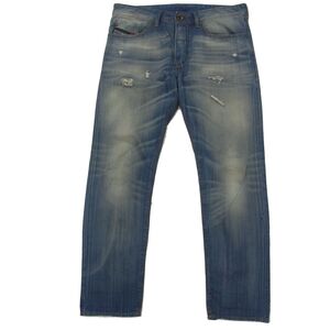 定価42.900円☆DIESEL ディーゼル BUSTER 0858N デニムパンツ ジーンズ メンズ ボタンフライ イタリア製 USED加工 岡山デニム 1円スタート