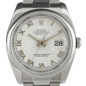 ロレックス ROLEX デイトジャスト ローマン 116200 腕時計 SS 自動巻き ホワイト メンズ 【中古】