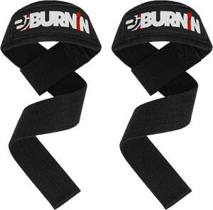 BURNIN リストストラップ 筋トレ リフティングストラップ ２個セット 60cm ラットプルダウン 握力補助 男女兼用 パット付き リストラップ 