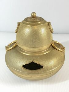 金属製 茶釜 24KGP 中古 置物 和風 G2