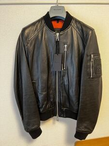 極美品　belstaff Clenshaw Leather Jacket レザー　44 MA-1 ブラック ミリタリー