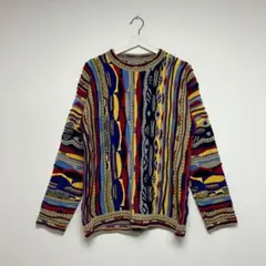 COOGI クージー 3Dニット　カラフル セーター　XL コットン