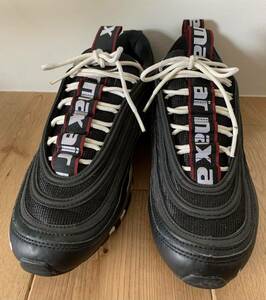 美品 NIKE AIR MAX 97 PREMIUM エアマックス プレミアム ブラック 312834-008 28cm BLK ブラック US 10インチ 黒 