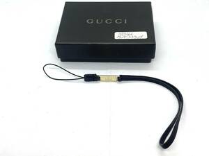 GUCCI グッチ★ストラップ レザー ゴールドカラー キーホルダー