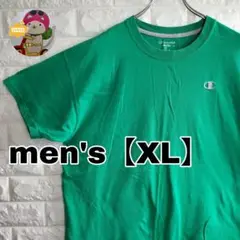 C223 【Champion】ロゴTシャツ プリントT【メンズXL】グリーン