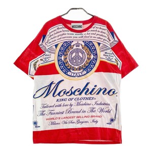 MOSCHINO モスキーノ ×Budweiser 半袖Tシャツ レッド系 S [240101277141] メンズ