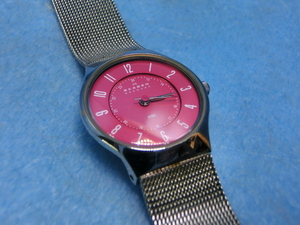 E843　SKAGEN　スカーゲン腕時計　レディース　０５０７／１０００　チェリーブラウン　リミデッド　エディション　３ATM