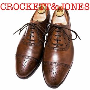 294.CROCKETT&JONES クロケットアンドジョーンズ COVENTORY ビジネスシューズ ドレスシューズ セミブローグ ブラウン 6E