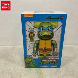 1円〜 BE@RBRICK ベアブリック 100% & 400% TEENAGE MUTANT NINJA TURTLES LEONARDO CHROME Ver.