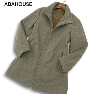 ABAHOUSE アバハウス 秋冬 シャギー ニット★ メルトン スタンド カラー コート Sz.48　メンズ　A4T09703_9#N