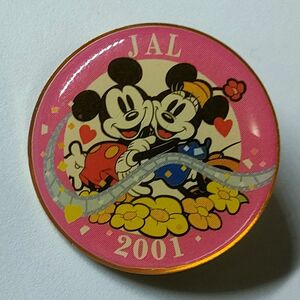 ピンズ　ディズニー　JAL　2001　ミッキーマウス　ミニーマウス　ピンバッジ ピンバッチ　DISNEY　日本航空