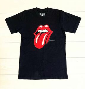 ローリングストーンズTシャツ サイズS 中古 MADE IN U.S.A 身幅42㎝　着丈65㎝　ブラック ROLLING STONES ヴィンテージ　ロックT