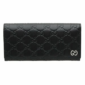 ★C2268 超美品!! グッチ Dorian グッチシマ レザー 二つ折長財布 481727 ブラック GUCCI メンズ レディース★