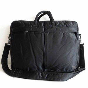 【未使用品】PORTER 【タンカー 2WAY ブリーフケース】ポーター ショルダー ビジネスバッグ ナイロン ブラック TANKER BAG u2408066