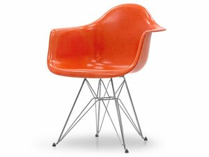 送料無料 新品 MODERNICA アームシェルチェア オレンジ エッフェルベース クローム