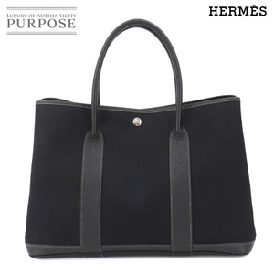 新品同様 エルメス HERMES ガーデンパーティ 36 PM トート バッグ トワルオフィシェ ネゴンダ ブラック □J刻印 Garden Party PM 90260973