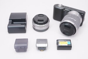 ミラーレスカメラ NEX-3 ダブルレンズキット ブラック NEX-3D(B) ■SONY★Joshin(ジャンク)7143【1円開始・送料無料】