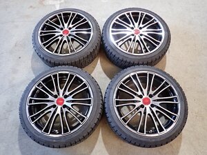 YS15176【送料無料195/45R17】LGZAS S010 コンパクトカー カスタム車に 中古スタッドレス ★17×7J 100/4H ET30★1円スタート