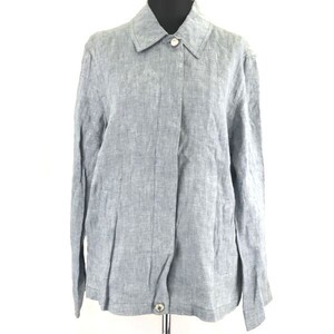 イタリア製★Max Mara★麻/リネン100％/フルジップジャケット【40/size -L/水色系】マックス マーラ ウィークエンド ライン◆BC447L