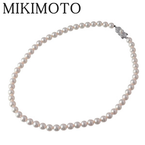 ミキモト パールネックレス アコヤパール 7.0mm～7.5mm 43cm シルバー MIKIMOTO【18562】