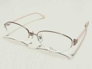 新品　Christian Dior　ディオール　ブランド　日本製　メガネ　眼鏡　高級感　オシャレ　ハーフリム　チタン　軽い　ピンク　綺麗